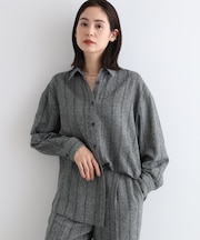 【日本製／インポート素材／SETUP可能】ストライプ柄ビックシャツ