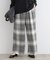 【洗える／ウエストゴム】グラデーションチェックパンツ
