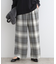 【洗える／ウエストゴム】グラデーションチェックパンツ