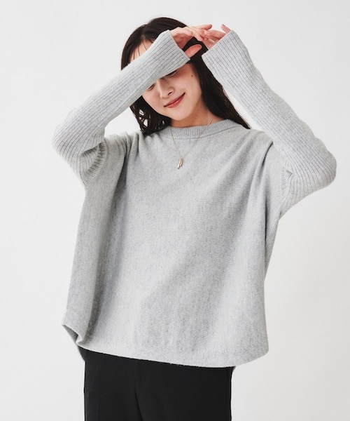 ウールシルクカシミヤミックス ボートネックプルオーバーニット