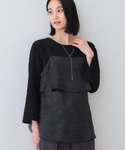 【2点セット／洗える】カセット服 キャミ＆ブラウス セットトップス