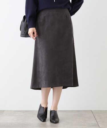 【洗える／UVケア】スエード調フレアスカート