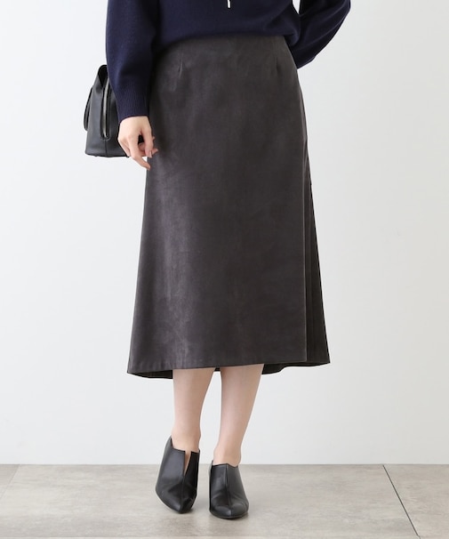 【洗える／UVケア】スエード調フレアスカート