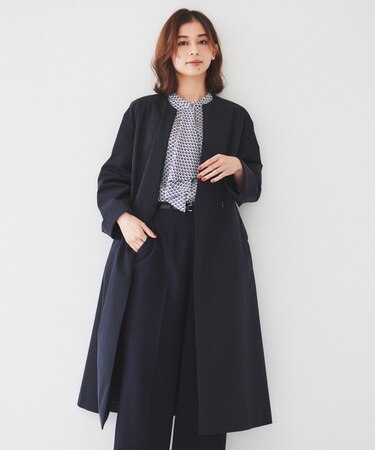 【撥水/春コート】コットンライク ストレッチコート