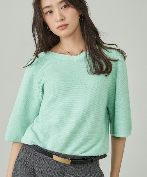 新色登場！【上品ラメ素材】フレアスリーブニット