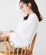 【体型カバー】タイプライター ボリュームスリーブシャツ