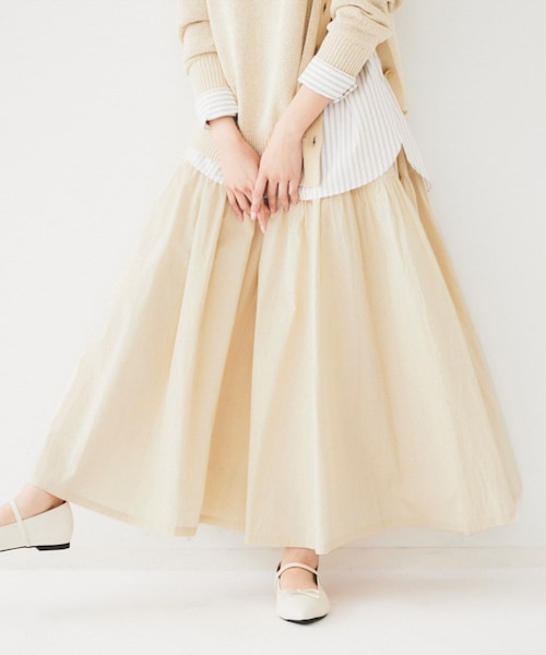 conte＞アシンメトリー タック ロングスカート｜ユナイテッドアローズ