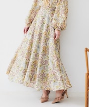 【セットアップ可能】オールドフラワー プリントスカート