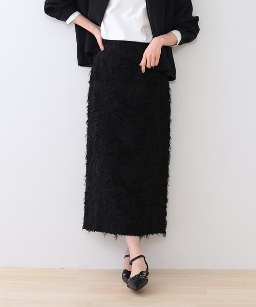noble シャギージャガードAラインスカート ブラック noble シャギージャガードAラインスカート ブラック Noble