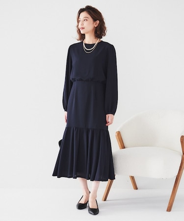 【フォーマル/シーズンレス】ジョーゼット ティアードドレス