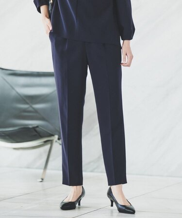 【通勤スーツ】タックテーパードパンツ