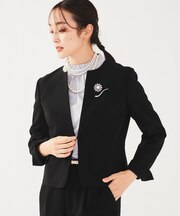 【通勤スーツ】ノーカラージャケット