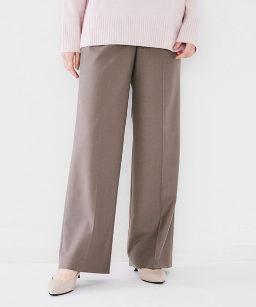 【後ろウエストゴム/日本製/センタープレス】ミルドワイドパンツ