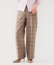 【裏起毛/後ろウエストゴム/日本製】タックなしフルレングスワイドパンツ