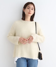 【洗える／モヘヤ混】ヘアリーゆるラメニット