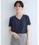 【通勤に最適！/洗える/UVケア】Vネックタックデザインブラウス
