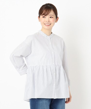 ブロードラメストライプブラウス