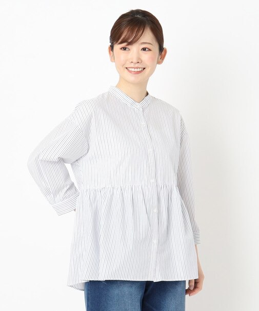 ブロードラメストライプブラウス