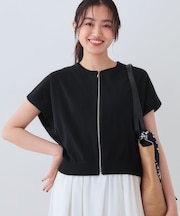 【洗える】ブルゾン風ジップニットベスト