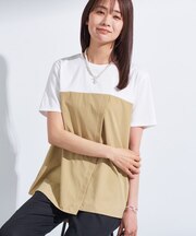 【洗える】ビスチェレイヤード風トップス
