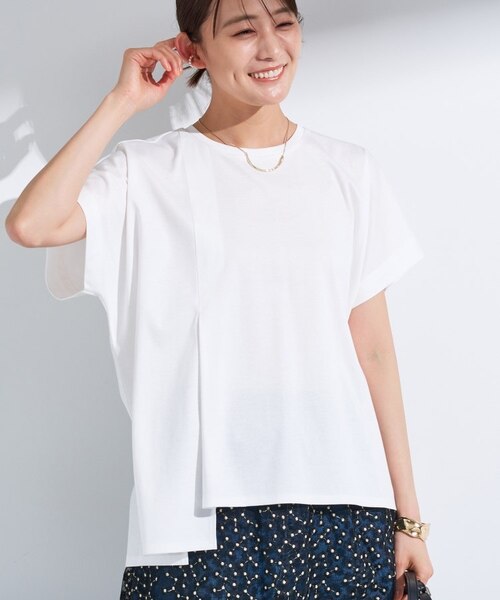 tシャツ 「洗える／汗ジミ防止」バイカラー＆アシメヘム Tシャツ レディース 洗える／汗ジミ防止】バイカラー＆アシメヘム Tシャツ｜ワールド