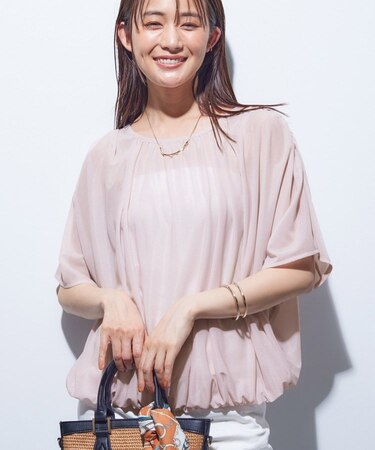 【洗える／体型カバー】シャーリングシアートップス