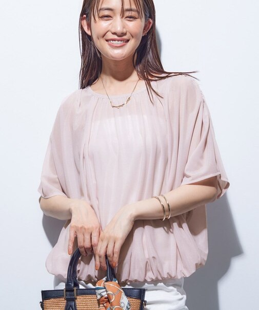 【洗える／体型カバー】シャーリングシアートップス