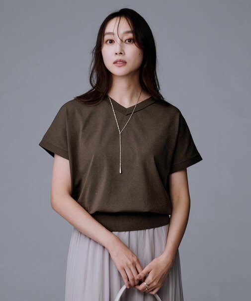 【洗える/前後2WAY】ネックプルオーバーニット