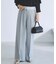 【ウール調素材】ベルトデザインワイドパンツ