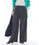 【ウール調素材】ベルトデザインワイドパンツ