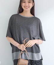 【洗える／二の腕カバー】バイカラーラメニット