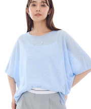 【洗える／二の腕カバー】バイカラーラメニット