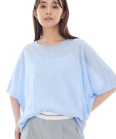 【洗える／二の腕カバー】バイカラーラメニット