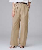 【はっ水/後ろウエストゴム/リラクシー】ストレッチ2タックワイドパンツ