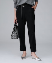 【はっ水/後ろウエストゴム/洗える】ストレッチテーパードパンツ