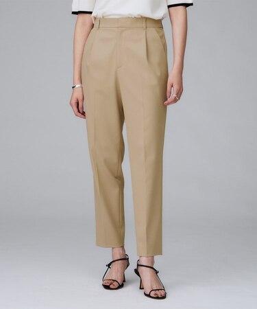 【はっ水/後ろウエストゴム/洗える】ストレッチテーパードパンツ