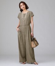 【接触冷感/オールインワン/洗える】梳毛調合繊コンビネゾン