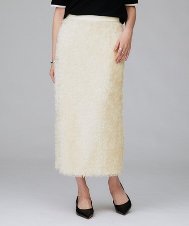 【後ろウエストゴム/洗える/タイト】シャギーナロースカート