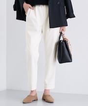 人気NO.1【褒められパンツ／高ストレッチ／ウエストゴム】タックテーパードパンツ