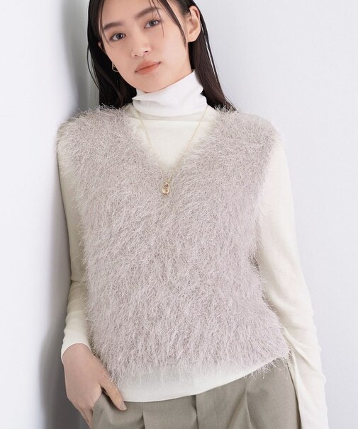フェザーモールニットベスト