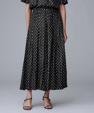 【セットアップ可/ウエストゴム/リラクシー】スクエアジオメ柄スカーチョ