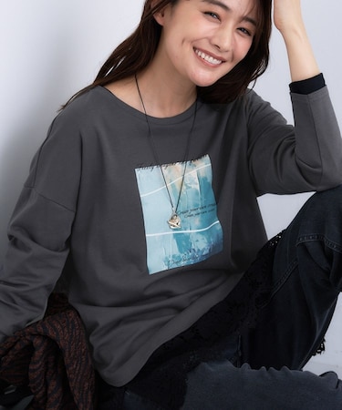 【UVケア】プリントフォトロングTシャツ