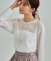 ＜秋SALE！＞ストレッチシアーロングTシャツ