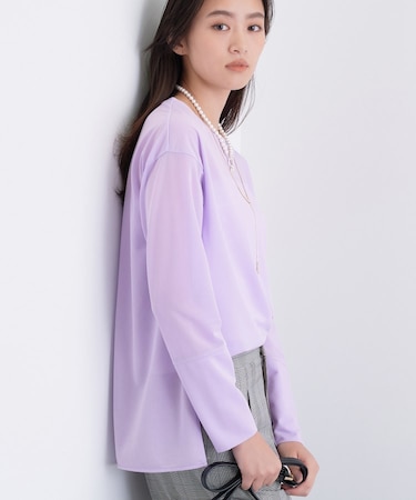 <秋SALE!>ストレッチシアーロングTシャツ