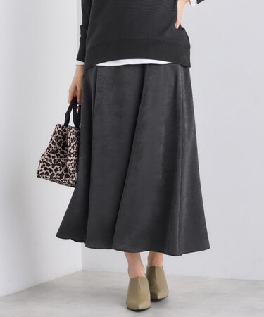 【UVケア/セットアップ可能】スエード調サテンスカート