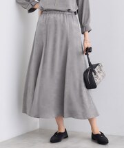【UVケア／セットアップ可能】スエード調サテンスカート