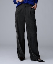 【大人きれいめ/ストレート/ワイド】キュプラカーゴパンツ