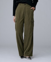 【大人きれいめ/ストレート/ワイド】キュプラカーゴパンツ