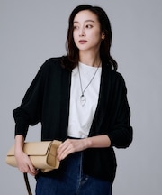 【きれいめ羽織り/オフィス】釦レスカーディガン