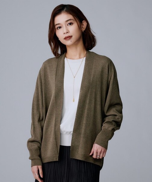 【きれいめ羽織り/オフィス】釦レスカーディガン